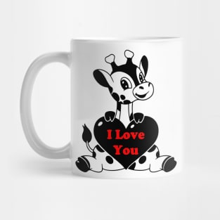 Baby Giraffe with Heart Mug